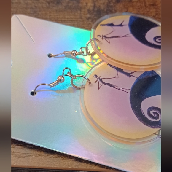 Handmade Jack and Sally (Nightmare before Christmas) Earrings - Picture 2 of 3